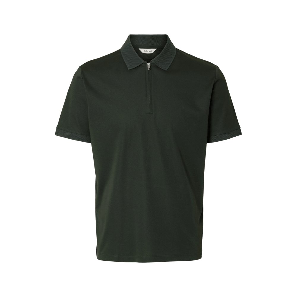 Selected Homme Men's Short Sleeve Half Zip Polo